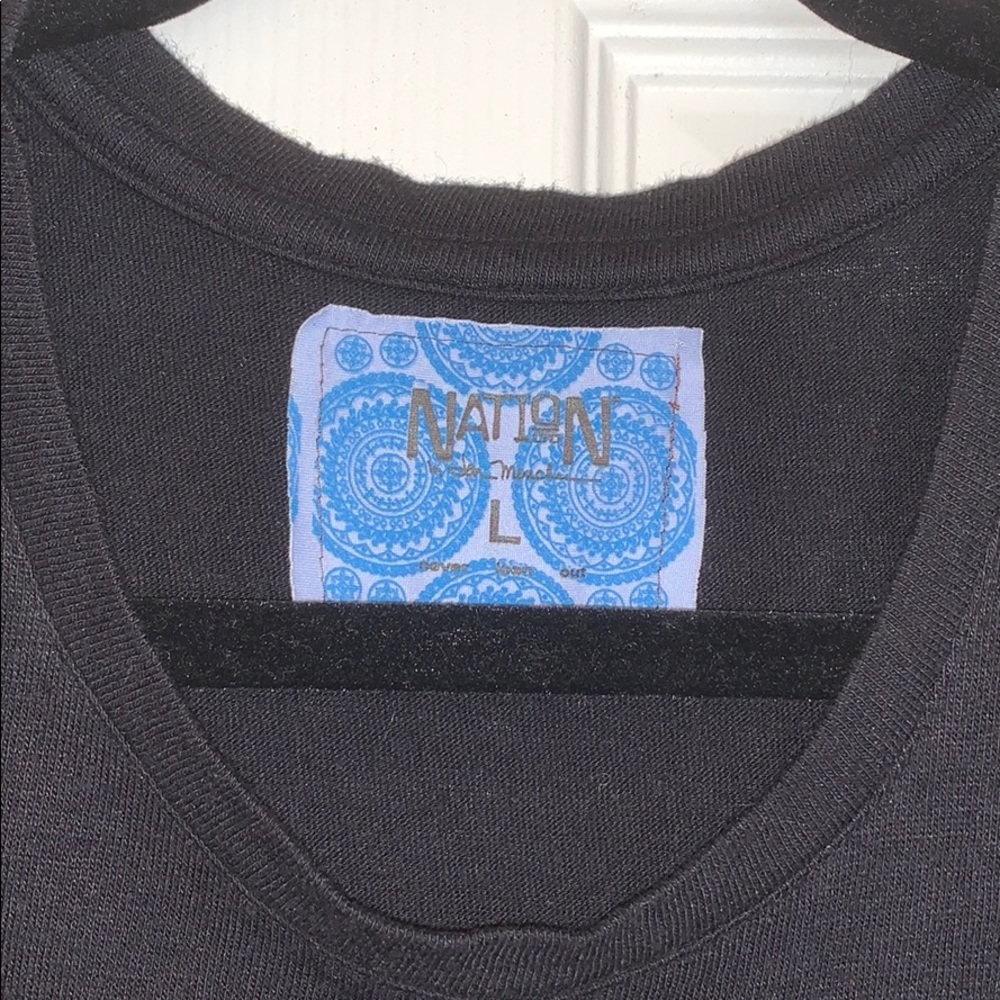 Nation LTD Black Cut off Sleeveless T-Shirt Large. excellent condition - Picture 2 of 8